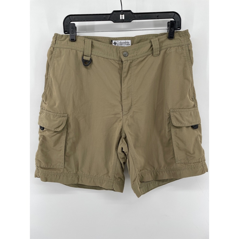 Columbia Cargo Shorts Men Large Tan Omni-Dry GRT Hiking Utility Outdoor Gorpcore